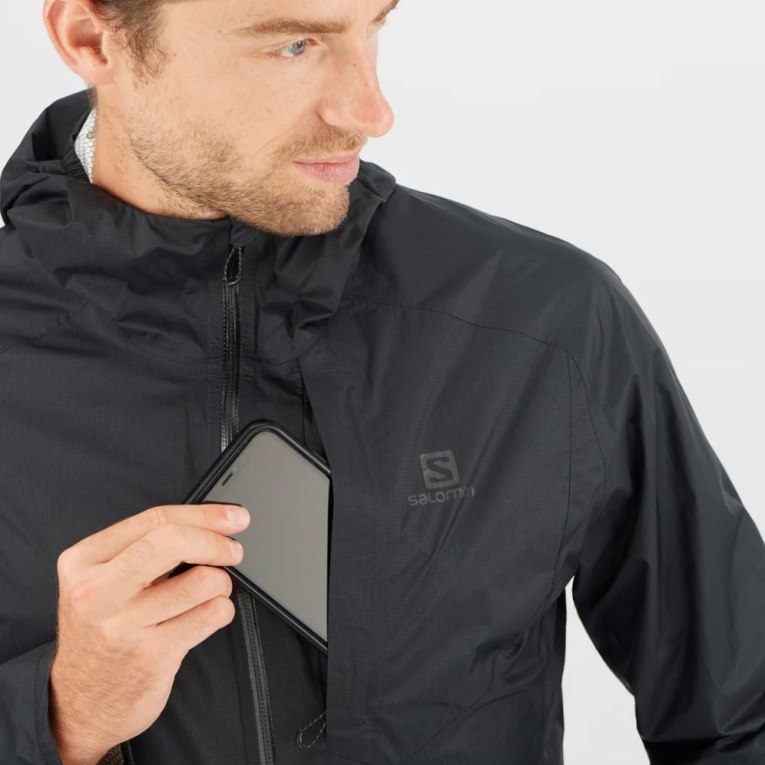 Chaquetas Shell Salomon Bonatti Impermeables Hombre Negros | MX QZSB105